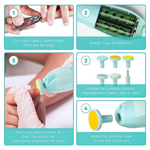 Electric Baby Nail Trimmer With Grinding Heads For Newborn Infant And Toddler
